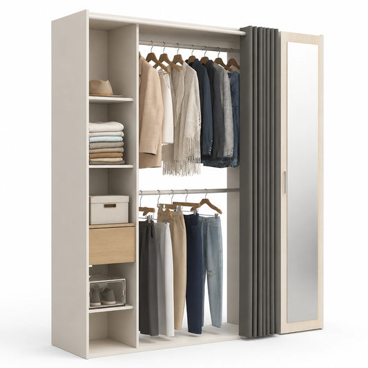 armoire-extensible-avec-etageres-et-miroir-krxzpq5501hq