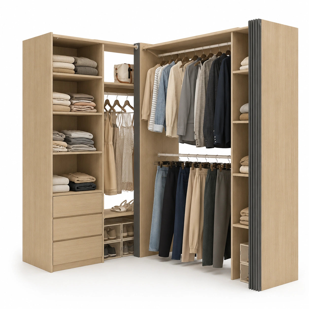 dressing-d-angle-extensible-avec-rangement-et-rideaux-gris-xewlxg5487uj