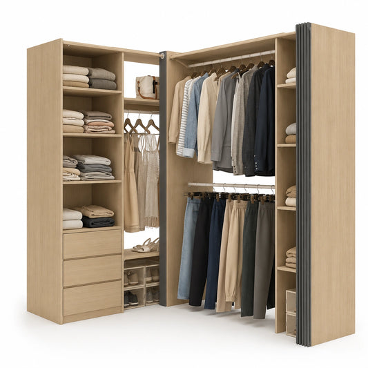 dressing-d-angle-extensible-avec-rangement-et-rideaux-gris-xewlxg5487uj