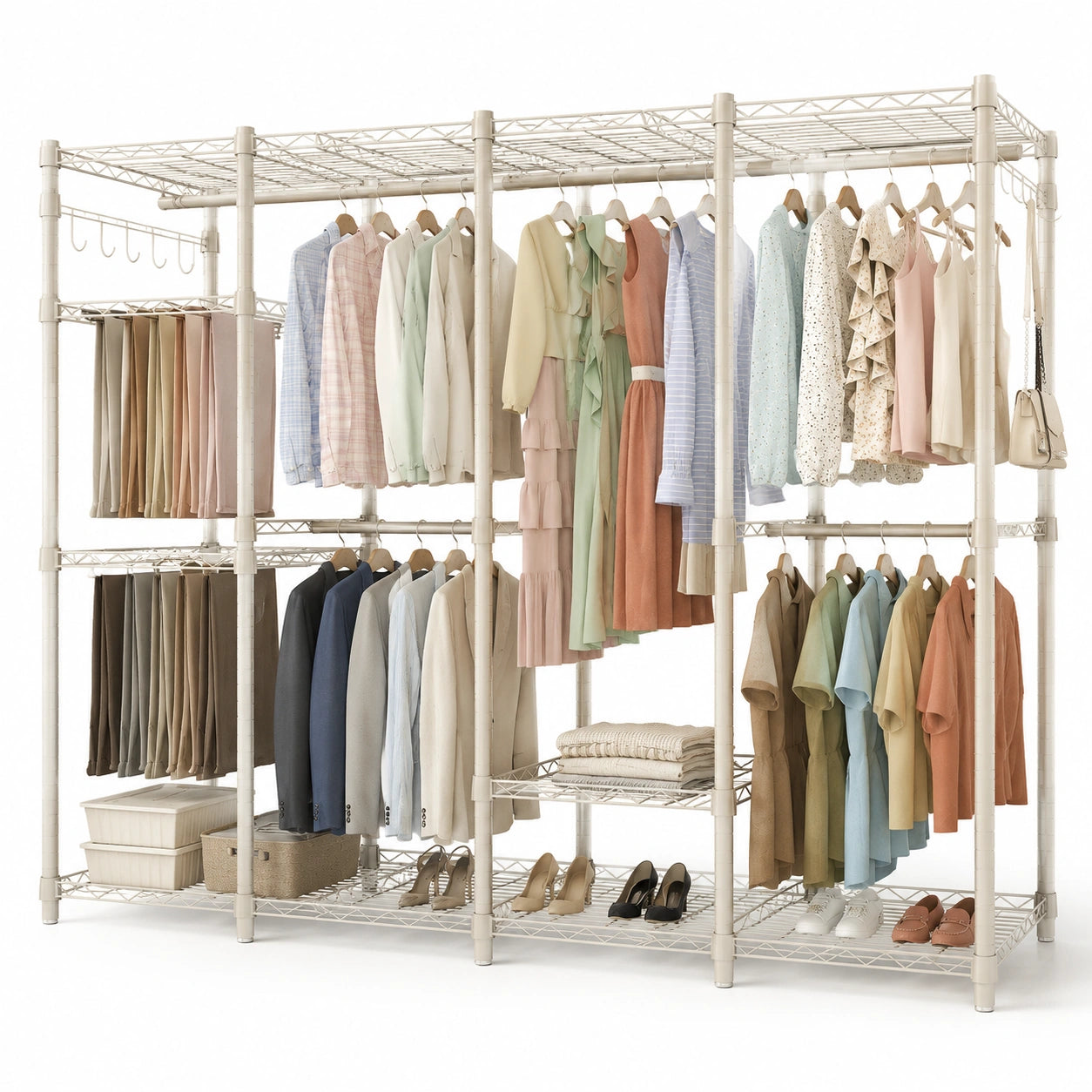 portant-a-vetements-reglable-9-etageres-5-barres-4-options-d-assemblage-noir-capacite-600-kg-keclkk5495et